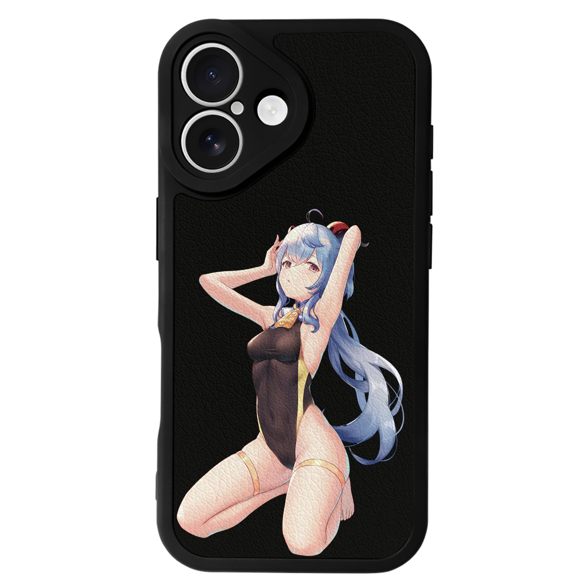 げんし神 甘雨 かんう genshin Ganyu 【iPhone 16シリーズ対応】シリコンスマホケース（レザー調） 材質：シリコン